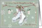 Son and Daughter in Law Christmas Skate Boots on Ribbon card