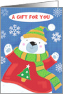 Christmas Gift Card Cuddly Sweater Polar Bear card