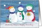 Happy Holiday Christmas Snowmen Group card