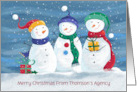Customize Christmas Holiday Snowmen Group card