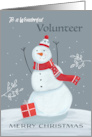 Volunteer Merry Christmas Grey and Red Snowman card