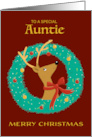 Auntie Christmas Reindeer Wreath card