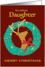 Daughter Christmas Reindeer Wreath card