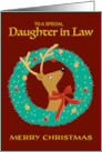 Daughter in Law Christmas Reindeer Wreath card