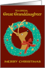 Great Granddaughter Christmas Reindeer Wreath card