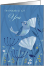 Thinking of You Blue Bird Floral card