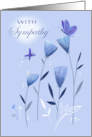 With Sympathy Soft Blue Flowers and Butterflies card