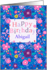 Custom Name Happy Birthday Flowers and Butterflies Pattern card