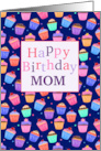 Mom Happy Birthday Cupcakes Pattern card