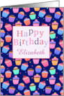 Custom Name Happy Birthday Cupcakes Pattern card