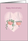 Happy Anniversary Cute Hanging Pot Plants card
