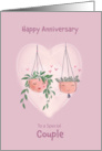 Couple Anniversary Cute Hanging Pot Plants card
