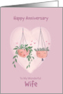 Wife Anniversary Cute Hanging Pot Plants card