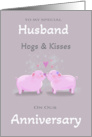 Husband Anniversary Cute Kissing Pigs card