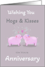 Anniversary Cute Kissing Pigs card