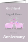 For Girlfriend Anniversary Cute Kissing Pigs card