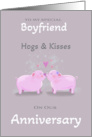 For Boyfriend Anniversary Cute Kissing Pigs card
