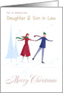 Daughter and Son in Law Christmas Skating Couple card