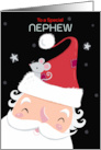 Nephew Christmas Santa with Cute Mouse Hat card