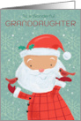 Granddaughter Cute Santa with Red Cardinal Birds card