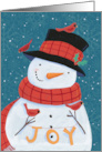 Christmas Snowman Joyful Red Cardinals card