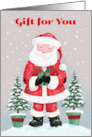 Gift for You Santa Claus with Gift and Trees card