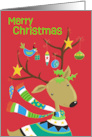 Merry Christmas Decorated Reindeer card