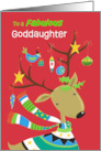 Fabulous Goddaughter Decorated Reindeer card