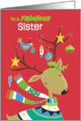 Fabulous Sister Decorated Reindeer card