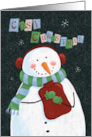 Cosy Christmas Snowman Hot Water Bottle card