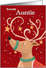 Auntie Christmas Red Reindeer card