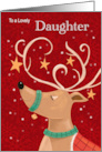 Daughter Christmas Red Reindeer card