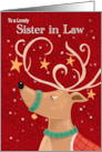 Sister in Law Christmas Red Reindeer card