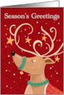 Season’s Greetings Red Reindeer card