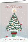 Aunt and Fianc Christmas Tree with Gold Star card