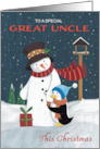 Great Uncle Christmas Snowman with Penguin card