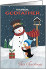 Godfather Christmas Snowman with Penguin card