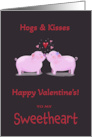 Sweetheart Hogs and Kisses Valentine card