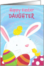 Daughter Happy Easter Bunny with Chicks and Eggs card