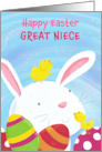 Great Niece Happy Easter Bunny with Chicks and Eggs card