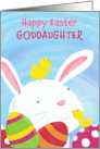 Goddaughter Happy Easter Bunny with Chicks and Eggs card