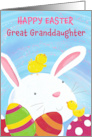 Great Granddaughter Happy Easter Bunny with Chicks and Eggs card
