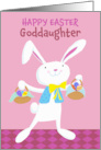 Goddaughter Happy Easter White Bunny with Easter Eggs card