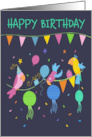 Happy Birthday Party Parrots card