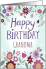 Grandma Happy Birthday Florals card