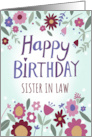 Sister in Law Happy Birthday Florals card