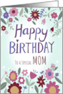 Mom Happy Birthday Florals card