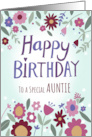 Auntie Happy Birthday Florals card