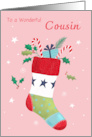 Cousin Christmas Holiday Stocking card