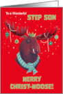 Step Son Merry Christ Moose Pun Red card